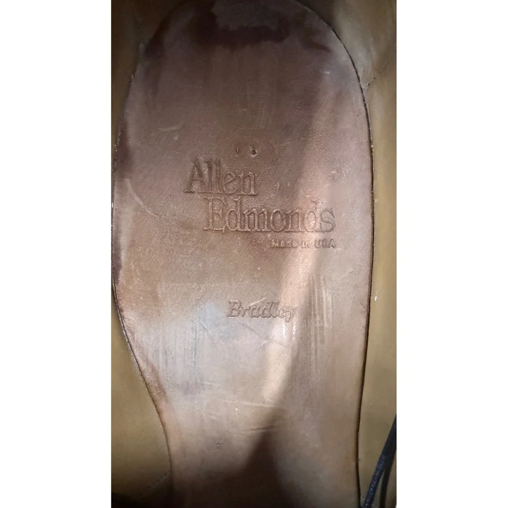Allen Edmonds Bradley 11 D Brown Leather Split Toe Derby Blucher Shoes USA